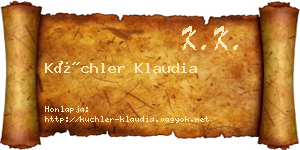 Küchler Klaudia névjegykártya